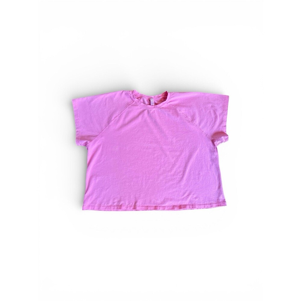Skims New Vintage Cropped Raglan T-shirt Bubble Gum Pink Short Sleeve 4X
